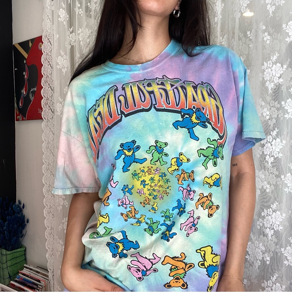 Grateful Dead Tie Dye Dancing Bears Swirl T Shirt Mens XL